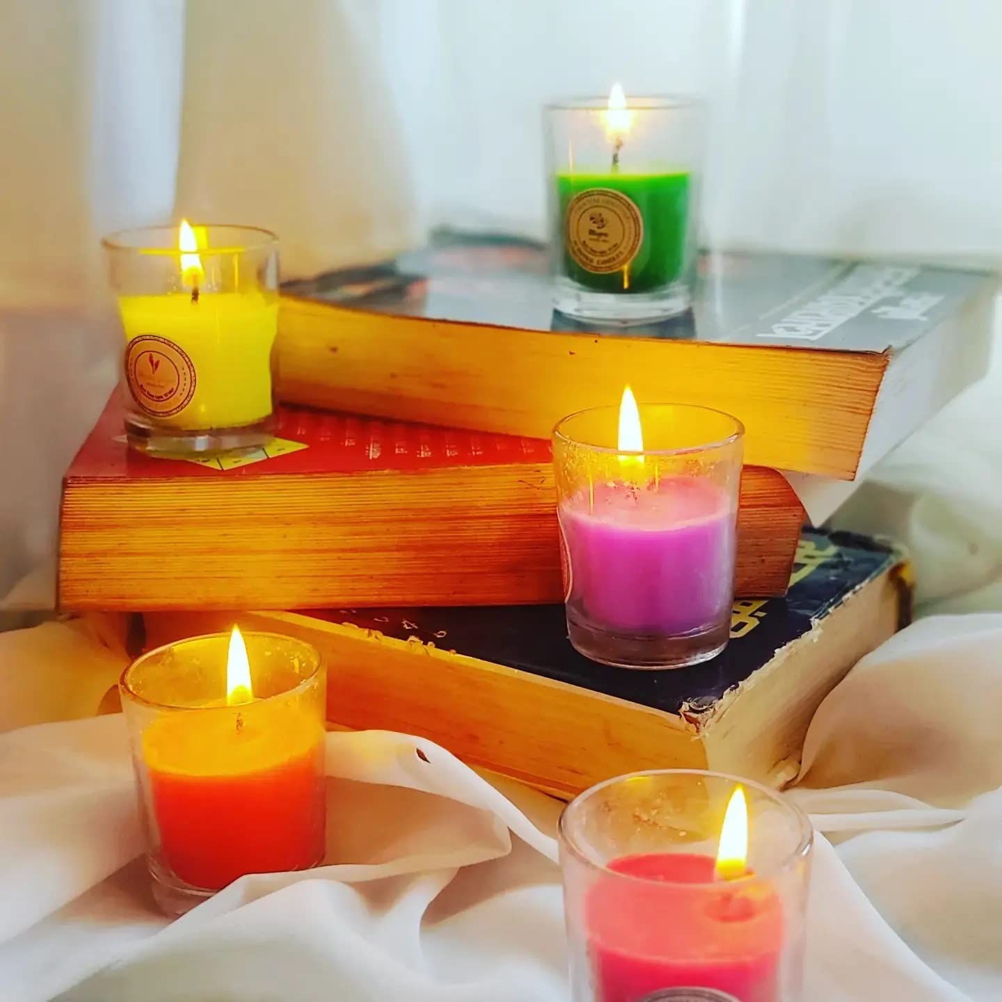 Palatial Lifestyles Glass Scented Candles For Home,Set Of 6,Scented Candles For Bedroom,Fragrance Candle,Aroma Candles (Ylang Yl